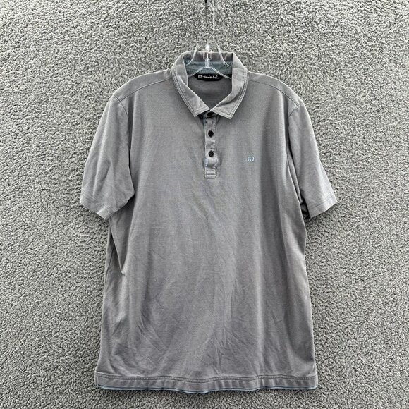 Travis Mathews Golf Polo Mens Large Gray Pullover Pima Cotton Blend - Picture 1 of 9